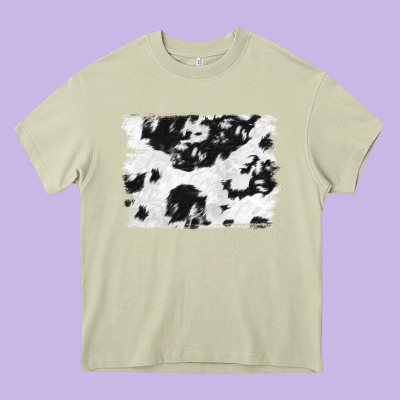 Black And White Cowhide Backround Heavy Core Tee Designed By Nancycooperartshop