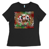 Black ho ho ho heifer Christmas heifers Ladies Tee - Jasminsmagicworld