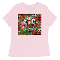 Bubblegum Pink ho ho ho heifer Christmas heifers Ladies Tee - Jasminsmagicworld