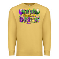 Antique Gold This girl needs a drink Premium Sweatshirt - FaDigitalArtStudio