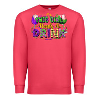 Cardinal This girl needs a drink Premium Sweatshirt - FaDigitalArtStudio