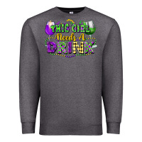 Charcoal Heather This girl needs a drink Premium Sweatshirt - FaDigitalArtStudio