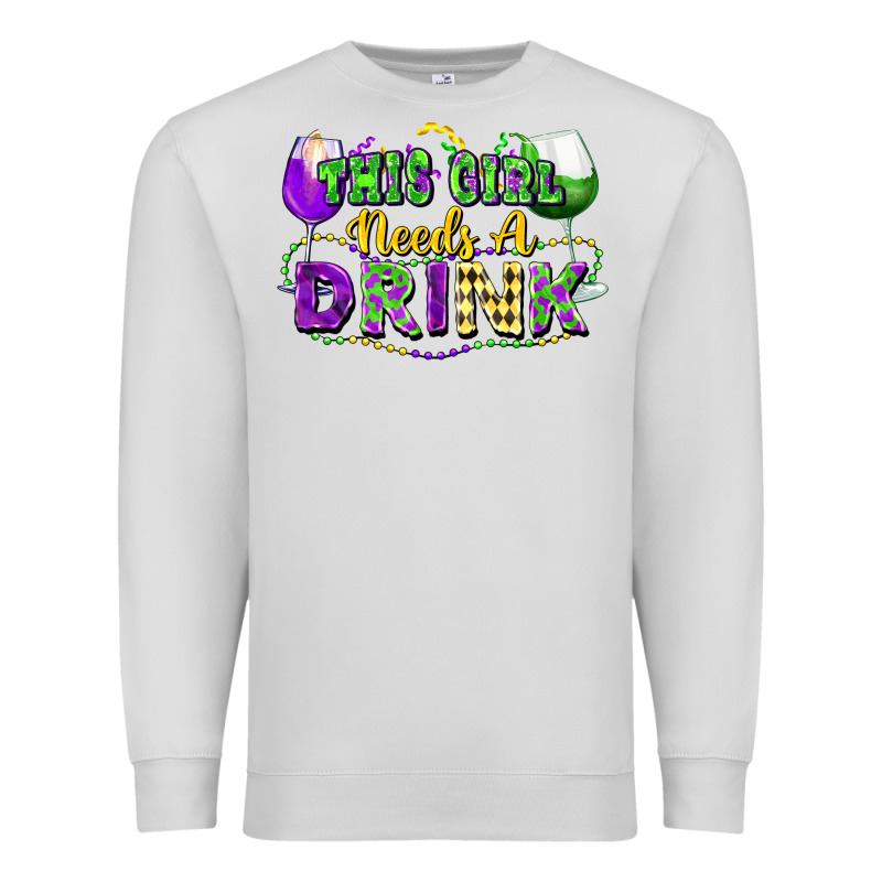 This Girl Needs A Drink Premium Sweatshirt by FaDigitalArtStudio | Teevron