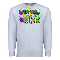 Heather Grey This girl needs a drink Premium Sweatshirt - FaDigitalArtStudio