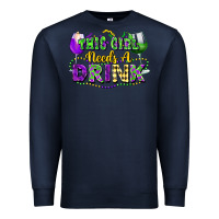 Navy This girl needs a drink Premium Sweatshirt - FaDigitalArtStudio
