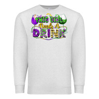 Oatmeal Heather This girl needs a drink Premium Sweatshirt - FaDigitalArtStudio