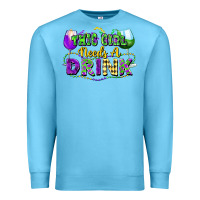 Ocean Blue This girl needs a drink Premium Sweatshirt - FaDigitalArtStudio