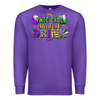 Purple This girl needs a drink Premium Sweatshirt - FaDigitalArtStudio