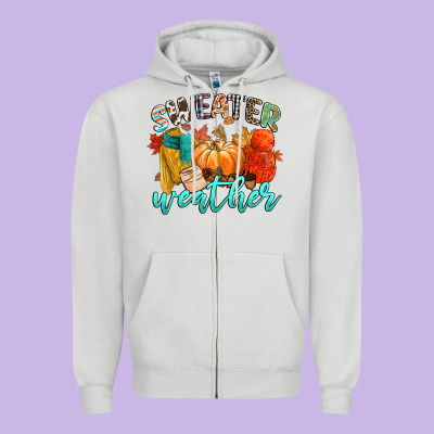 Weather Zipper Hoodie Designed By Cowgirlartshop