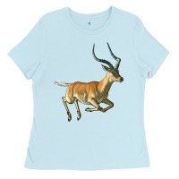 Baby Blue Impala Antelope Illustrations Ladies Tee - LillyAllenDesigns