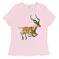 Bubblegum Pink Impala Antelope Illustrations Ladies Tee - LillyAllenDesigns