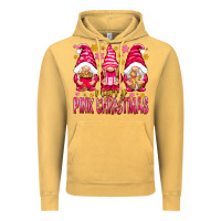 Vintage Mustard Merry pink Christmas gnomes Vintage Hoodie - NancyCooperArtShop