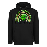 Black Happy St. Patrick's Day rainbow Heavyweight Hoodie - OliviaCreatesArt