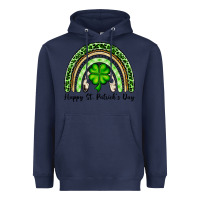 Navy Happy St. Patrick's Day rainbow Heavyweight Hoodie - OliviaCreatesArt