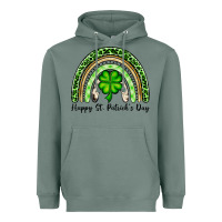 Sage Happy St. Patrick's Day rainbow Heavyweight Hoodie - OliviaCreatesArt