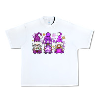 White Purple Winter Gnomies Urban Heavy Tee - BundleAndBundleShop