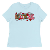 Baby Blue valentines day nurse Ladies Tee - NancyCooperArtShop