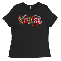 Black valentines day nurse Ladies Tee - NancyCooperArtShop