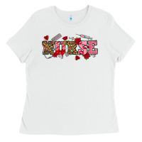 White valentines day nurse Ladies Tee - NancyCooperArtShop