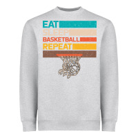 Heather Grey Eat Sleep Basketball Repeat Heavyweight Sweatshirt - Bettercallsaul