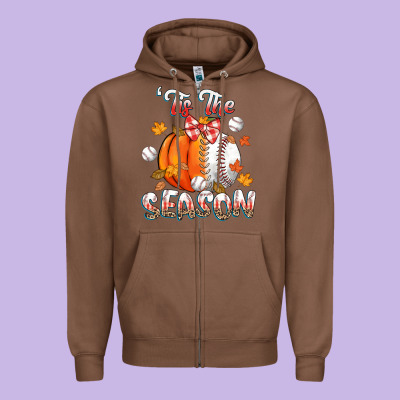 Its The Season Baseball Zipper Hoodie Designed By Cowgirlartshop