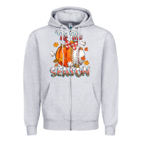 Heather Grey its the season baseball Zipper Hoodie - CowGirlArtShop