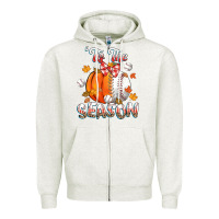 Oatmeal Heather its the season baseball Zipper Hoodie - CowGirlArtShop