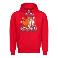 Red its the season baseball Zipper Hoodie - CowGirlArtShop