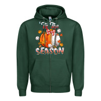 Sports Green its the season baseball Zipper Hoodie - CowGirlArtShop
