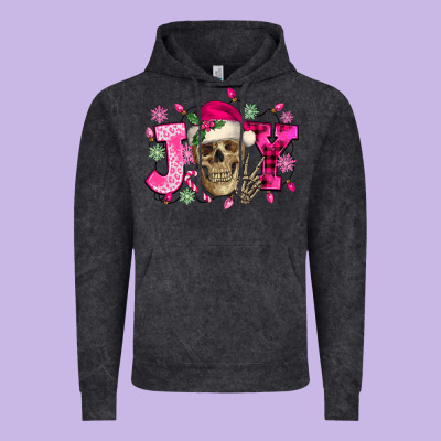 Pink Christmas Joy Skeleton Vintage Hoodie Designed By Nancycooperartshop