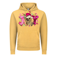 Vintage Mustard Pink Christmas Joy skeleton Vintage Hoodie - NancyCooperArtShop