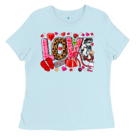 Baby Blue valentines day love nurse Ladies Tee - NancyCooperArtShop