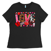 Black valentines day love nurse Ladies Tee - NancyCooperArtShop
