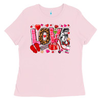 Bubblegum Pink valentines day love nurse Ladies Tee - NancyCooperArtShop