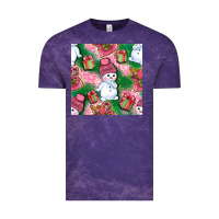 Cloud Purple cute snowman and gift box with leopard seamless pattern bbs Vintage Tee - BundleAndBundleShop