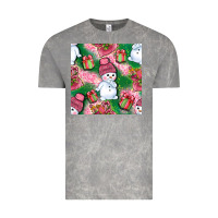 Cloud Rock cute snowman and gift box with leopard seamless pattern bbs Vintage Tee - BundleAndBundleShop