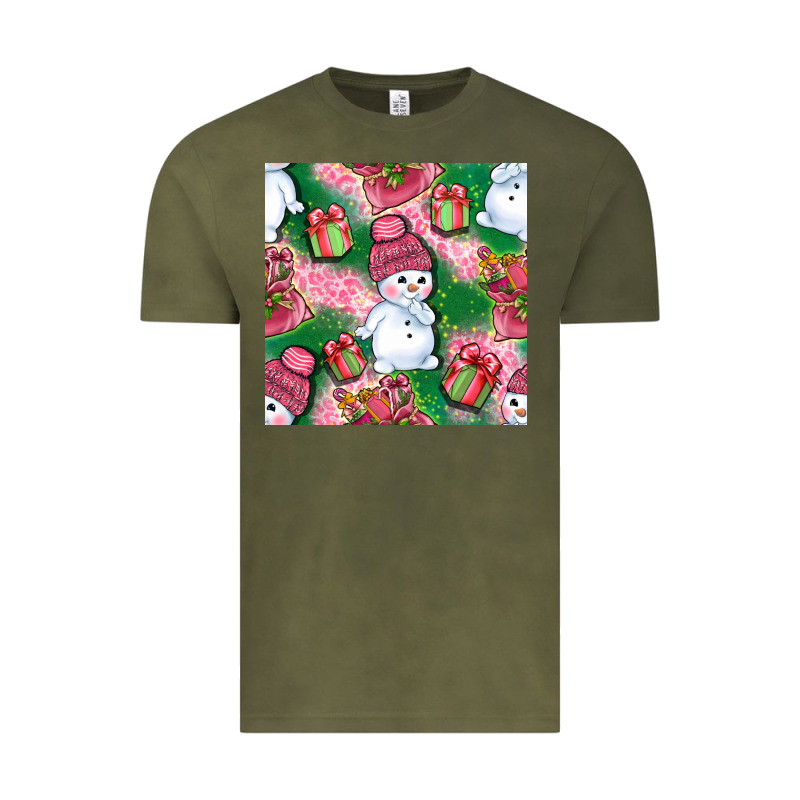 Cute Snowman And Gift Box With Leopard Seamless Pattern Bbs Vintage Tee by BundleAndBundleShop | Teevron