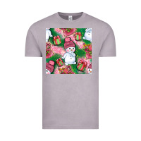Vintage Zinc cute snowman and gift box with leopard seamless pattern bbs Vintage Tee - BundleAndBundleShop