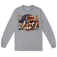 Heather Grey football mom Long Sleeve Tee - Jasminsmagicworld