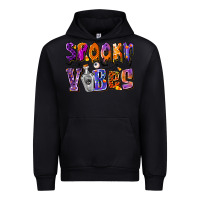 Black Spooky Vibes Urban Hoodie - CowhideDigitalArt