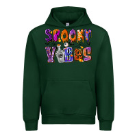 Forest Green Spooky Vibes Urban Hoodie - CowhideDigitalArt