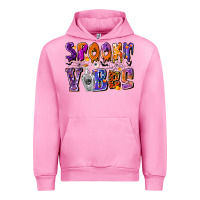 Fuchsia Pink Spooky Vibes Urban Hoodie - CowhideDigitalArt