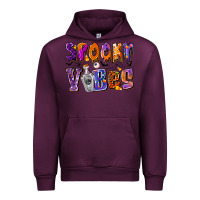 Mauve Wine Spooky Vibes Urban Hoodie - CowhideDigitalArt