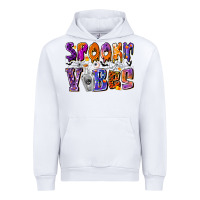 White Spooky Vibes Urban Hoodie - CowhideDigitalArt