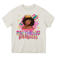 Cream birthday princess with afro girl Heavy Core Tee - NancyCooperArtShop