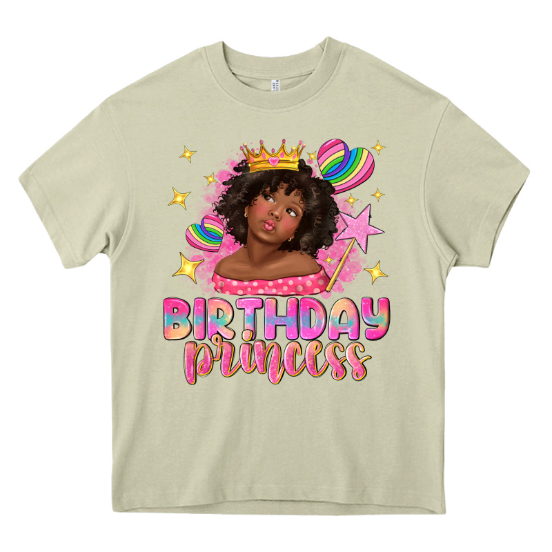 Birthday Princess With Afro Girl Heavy Core Tee by NancyCooperArtShop | Teevron