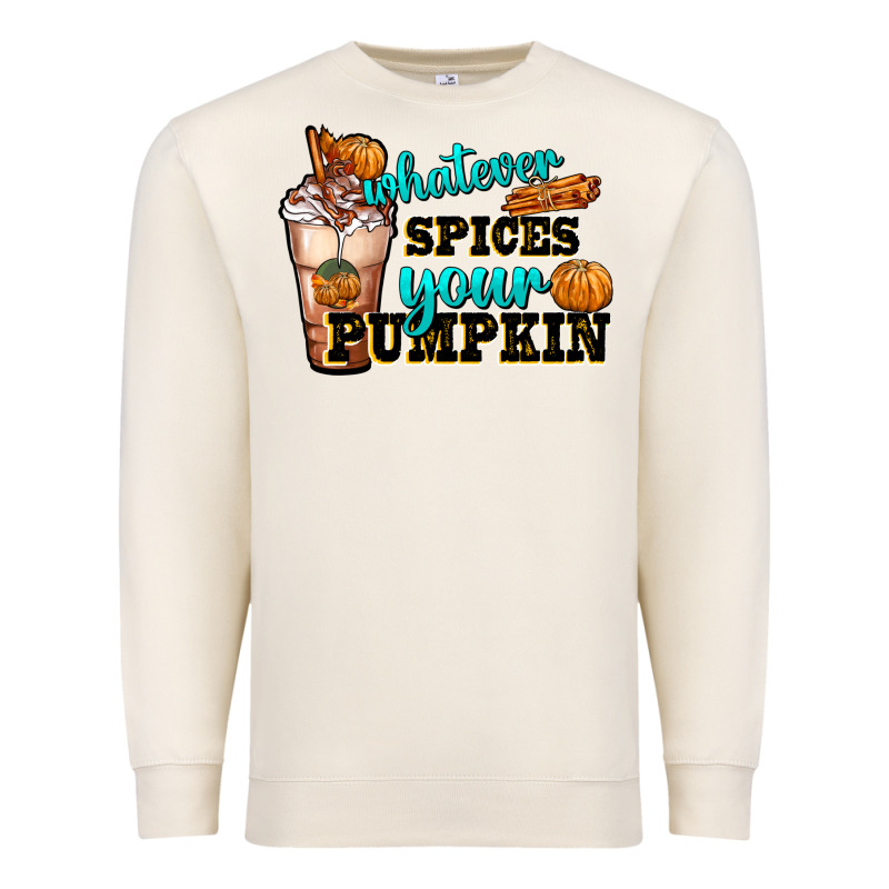 Whatever Spice Your Pumpkin Coffee Cup Premium Sweatshirt by FaDigitalArtStudio | Teevron