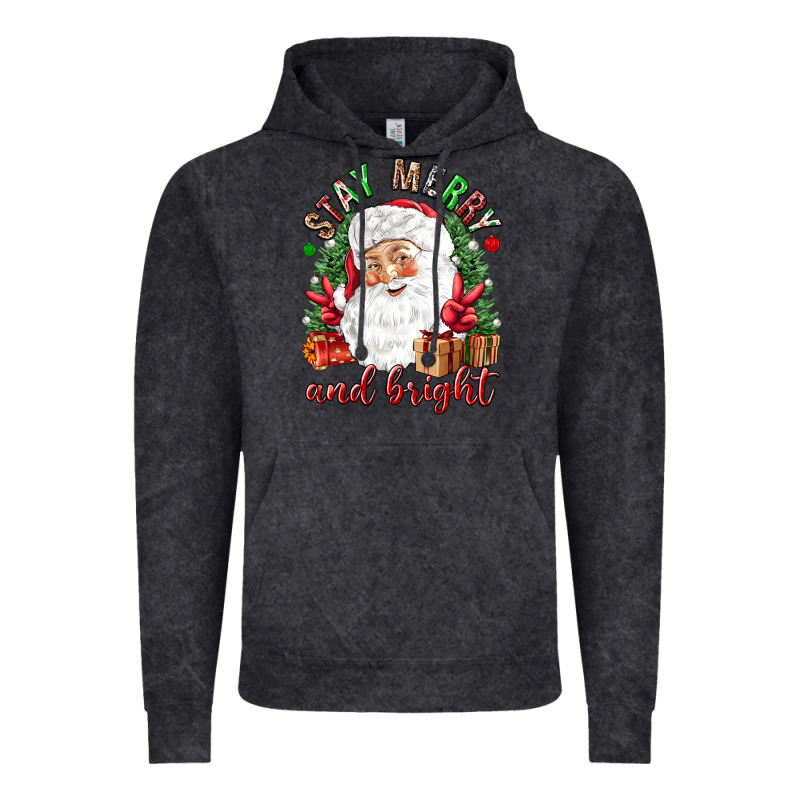 Stay Merry And Bright Christmas With Santa Vintage Hoodie by NancyCooperArtShop | Teevron