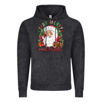 Vintage Black Stay Merry and bright Christmas with santa Vintage Hoodie - NancyCooperArtShop