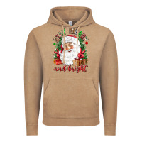 Vintage Coffee Stay Merry and bright Christmas with santa Vintage Hoodie - NancyCooperArtShop